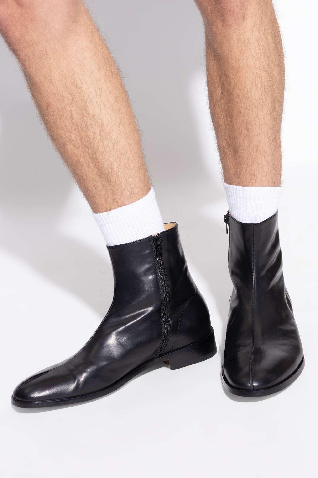 【関税＆送料込み】Mm6 Maison Margiela Ankle Boots MM6 Maison Margiela - Leather ankle boots black - The Corner